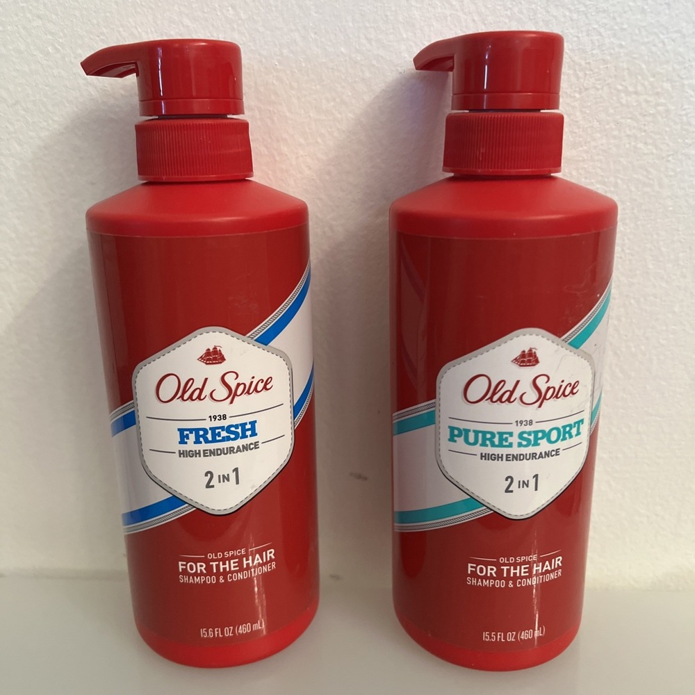 2 Old Spice High Endurance 2 in 1  Pure Sport & Fresh 15.5 fl OZ NEW